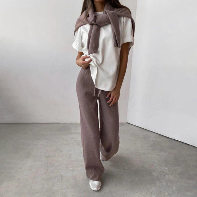 Women's Casual Turtleneck Sweater Lounge Set - Cozy Everyday Wear