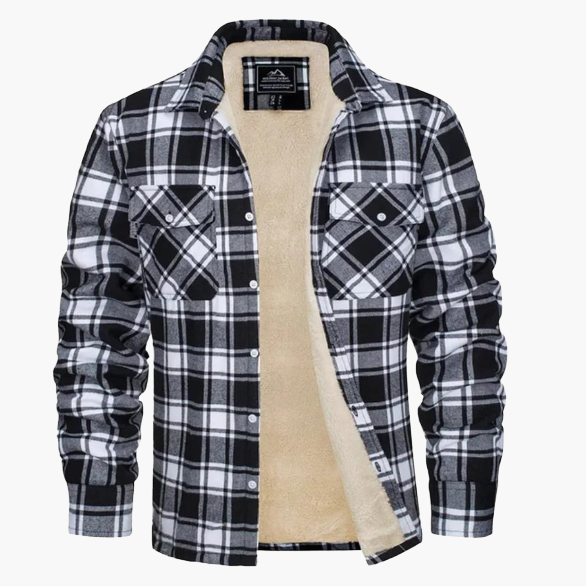 Men's Plaid Fleece-Lined Casual Jacket for Fall and Winter Outdoor Style