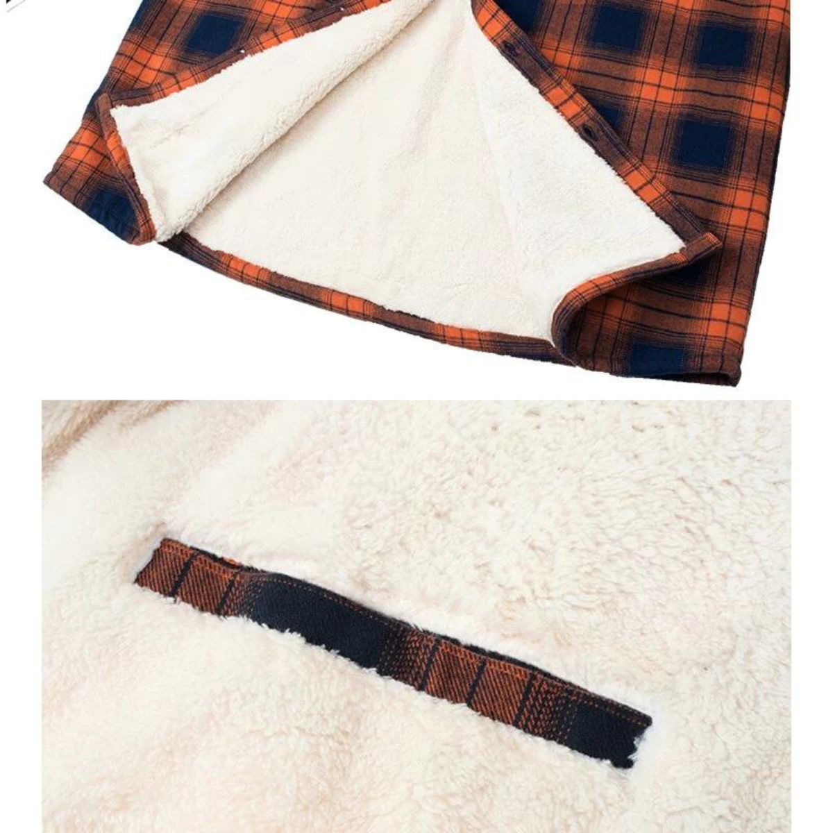 Men's Plaid Fleece-Lined Casual Jacket for Fall and Winter Outdoor Style