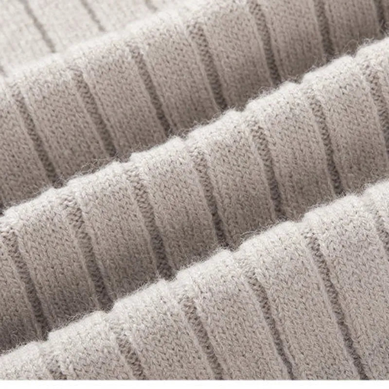 Men's Ribbed Half-Zip Cotton Sweater – Classic Casual High-Collar Pullover