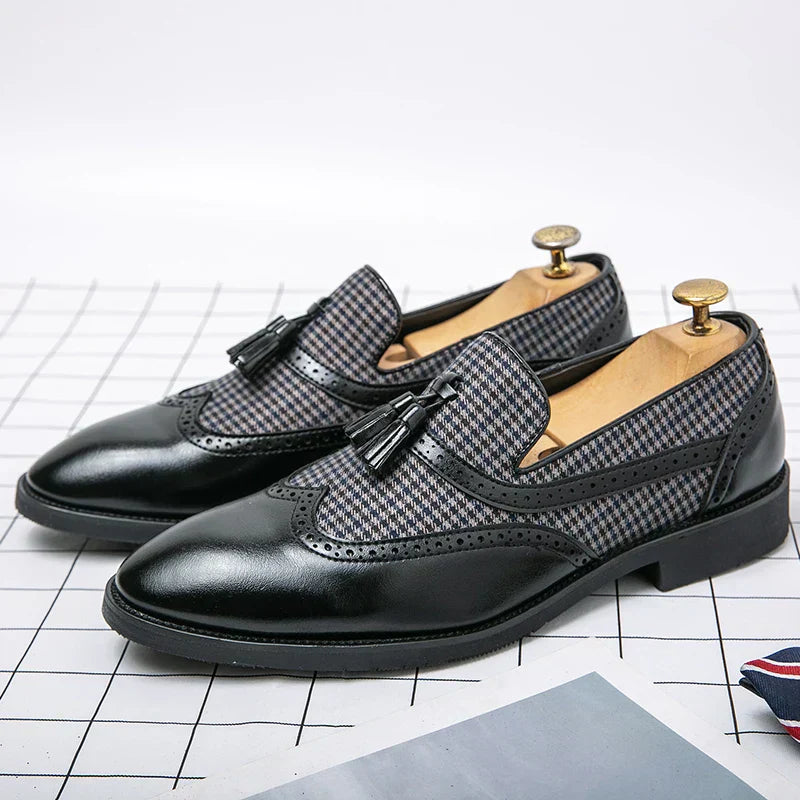 Men's Classic Tassel Loafers Dress Shoes Formal Business Style