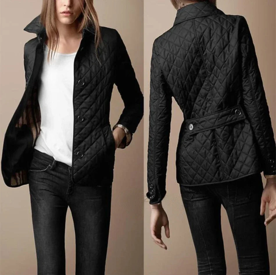 Women's Quilted Lightweight Jacket | Classic Diamond-Stitch Button-Up Outerwear