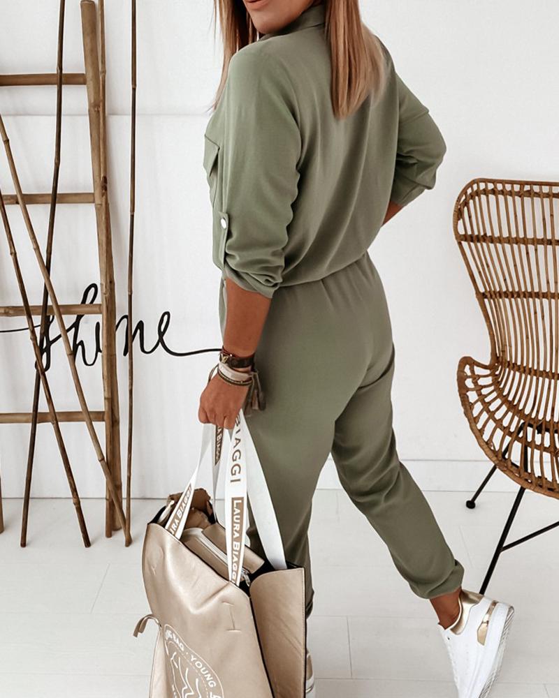 Women's Casual Utility Jumpsuit - Relaxed Fit Everyday Style