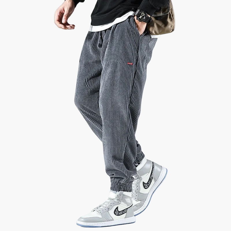 Men's Relaxed Fit Corduroy Sweatpants Casual Streetwear