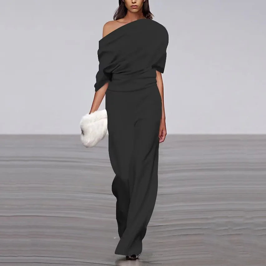 Jade – Elegant Spring Jumpsuit with Single-Breasted Neckline