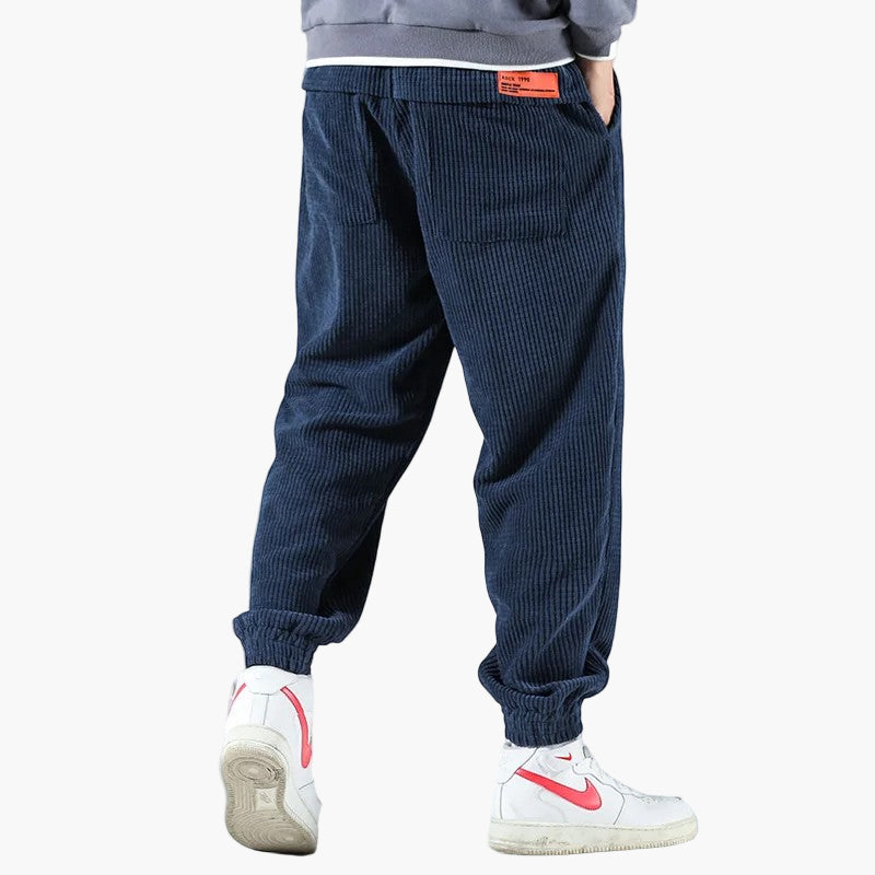 Men's Relaxed Fit Corduroy Sweatpants Casual Streetwear