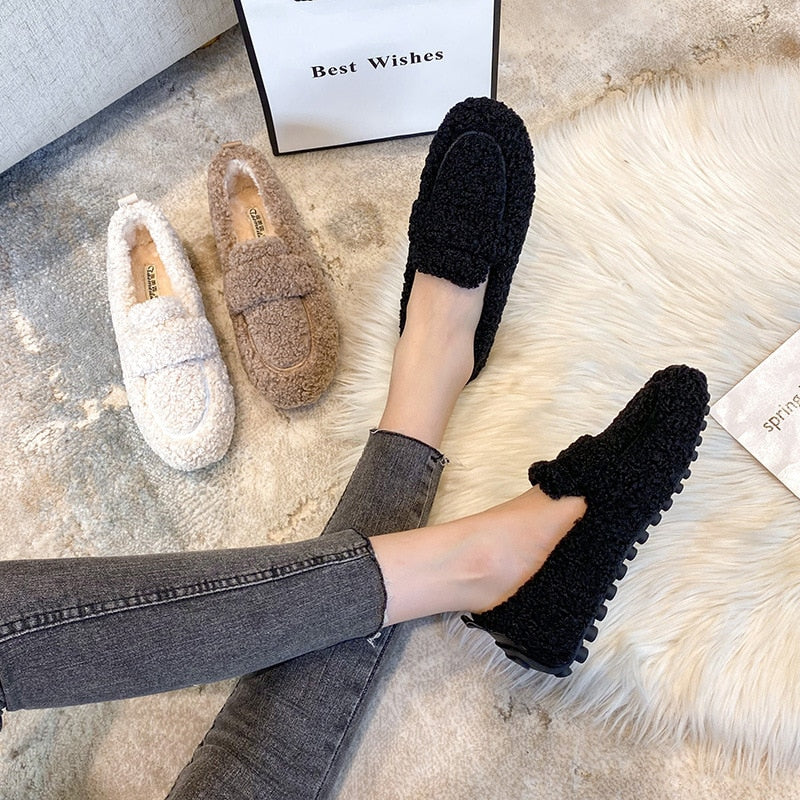 Women's Plush Loafer Slippers for Cozy Indoor Comfort and Style