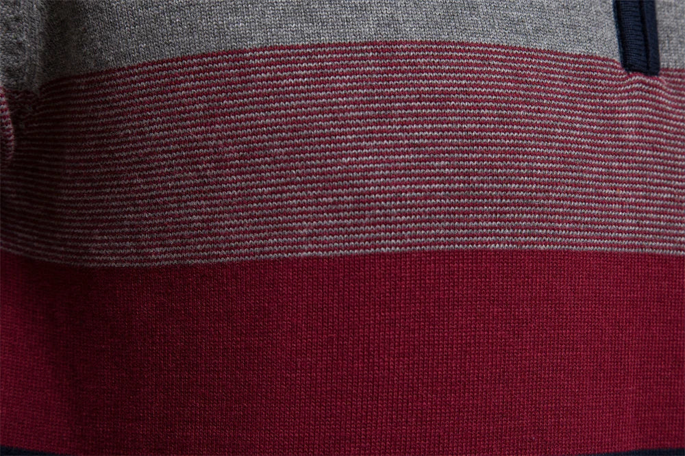 Men's Striped Quarter-Zip Sweater Classic Style for Everyday Wear