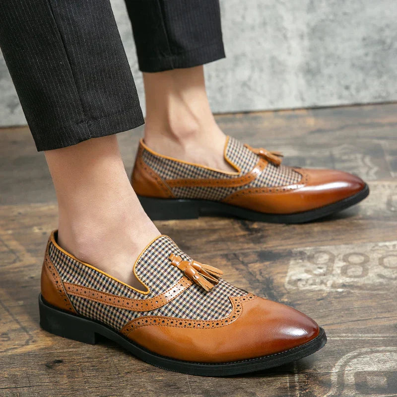 Men's Classic Tassel Loafers Dress Shoes Formal Business Style
