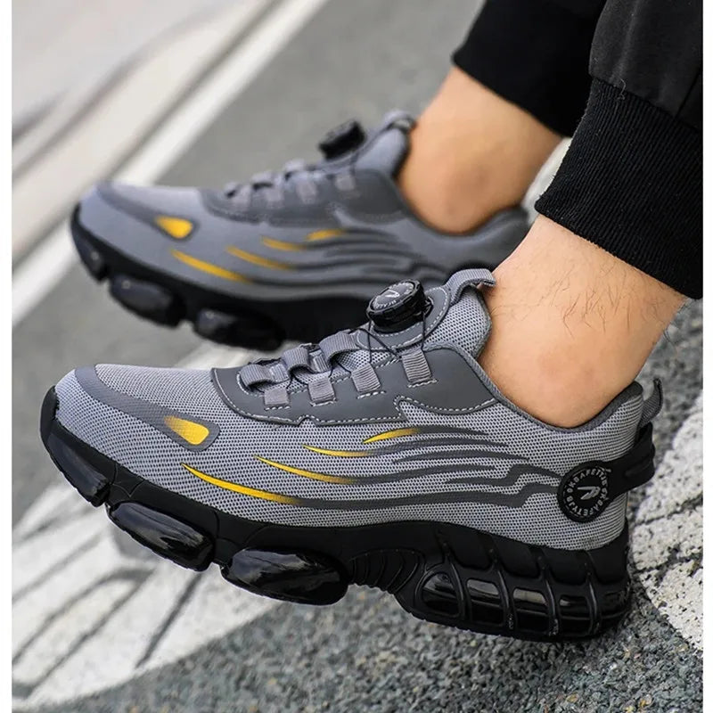 Men's Ergonomic Walking Sneakers with Arch Support and Extra Wide Toe for Comfort and Safety