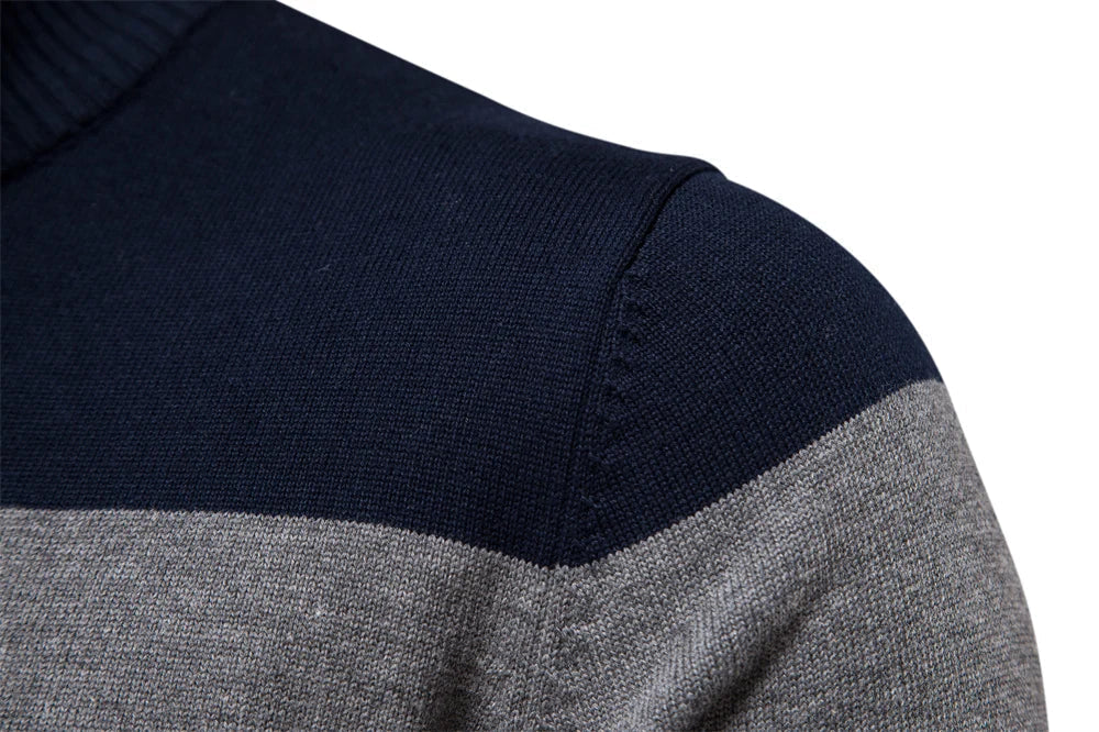 Men's Striped Quarter-Zip Sweater Classic Style for Everyday Wear