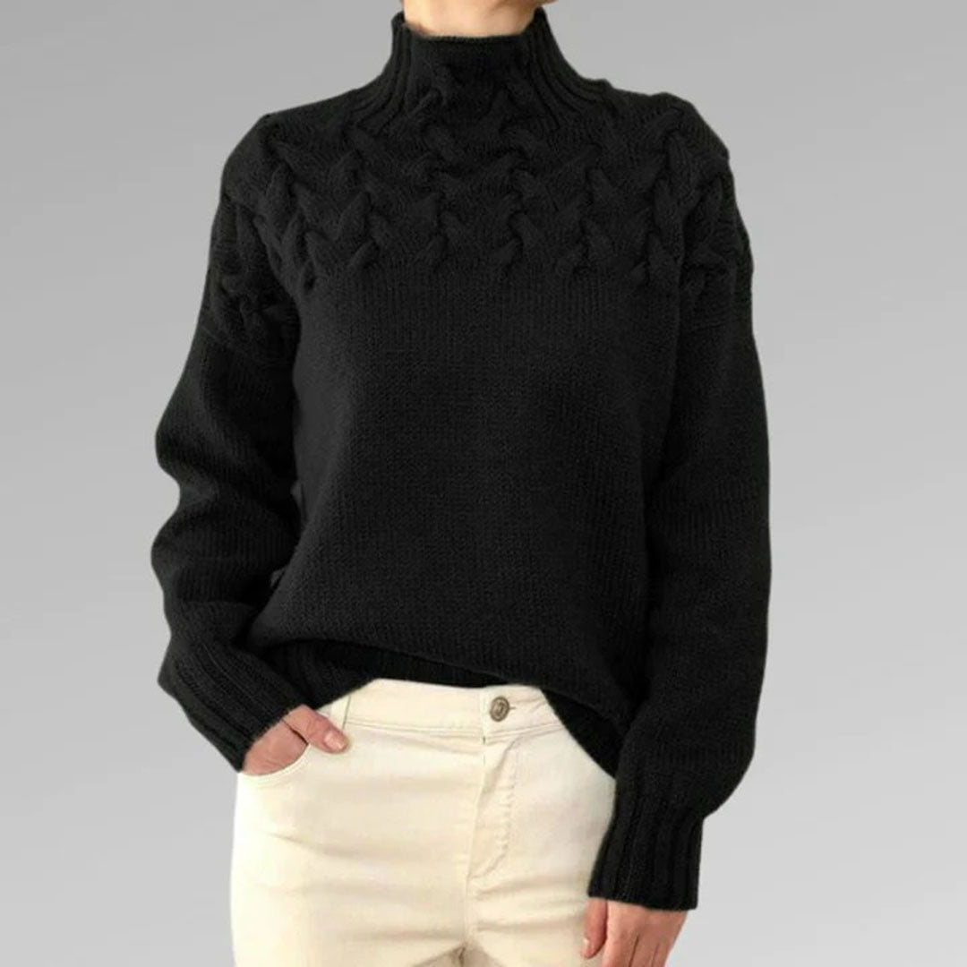 Women's Chunky Knit Turtleneck Sweater – Cozy Elegant Winter Pullover