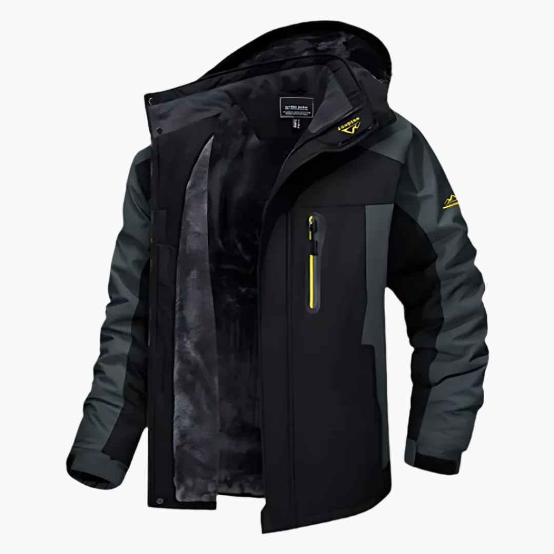 Men's Outdoor Winter Jacket Warm Insulated Hooded Parka for Cold Weather