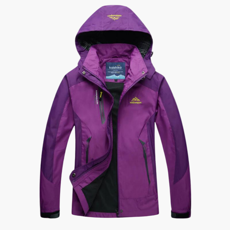 Women's Outdoor Waterproof Windbreaker Hiking Jacket – Lightweight Hooded Shell for Outdoor Activities