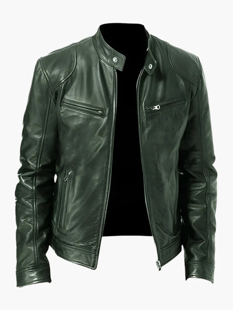 Men's Classic Biker Leather Jacket for Everyday Style and Versatility