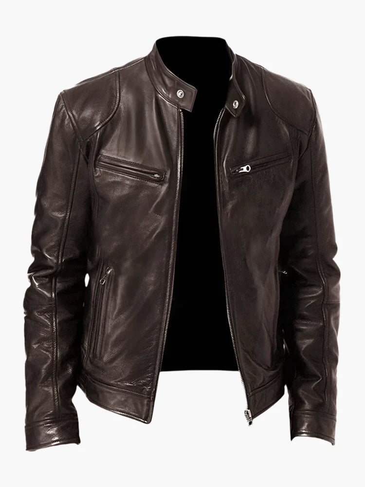 Men's Classic Biker Leather Jacket for Everyday Style and Versatility