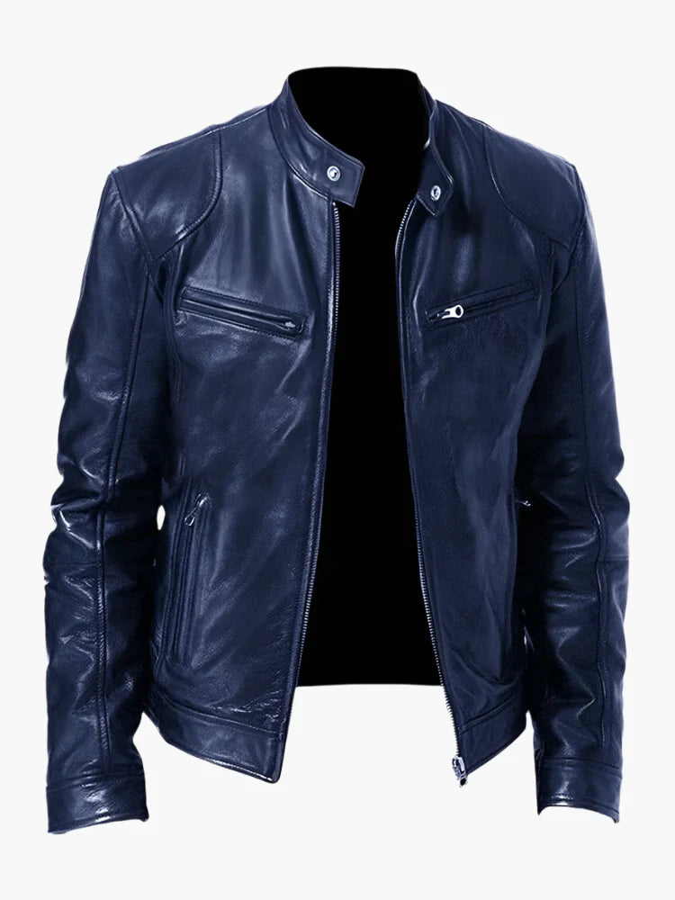Men's Classic Biker Leather Jacket for Everyday Style and Versatility