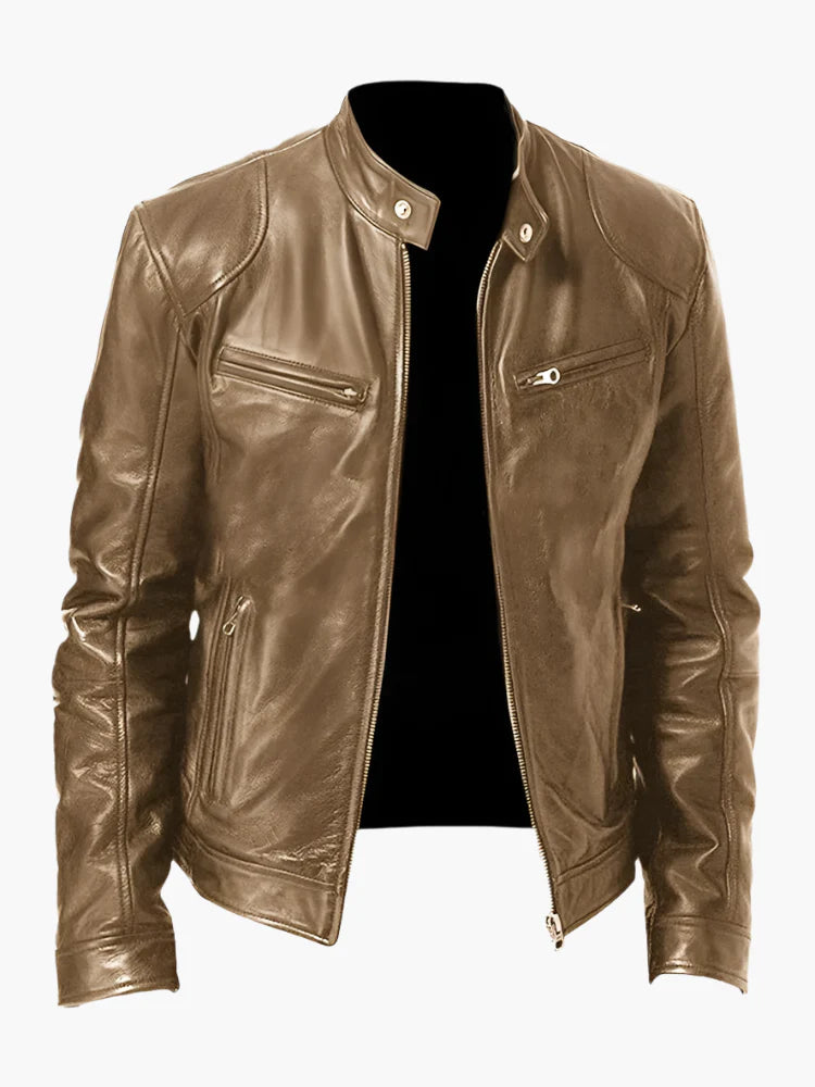 Men's Classic Biker Leather Jacket for Everyday Style and Versatility
