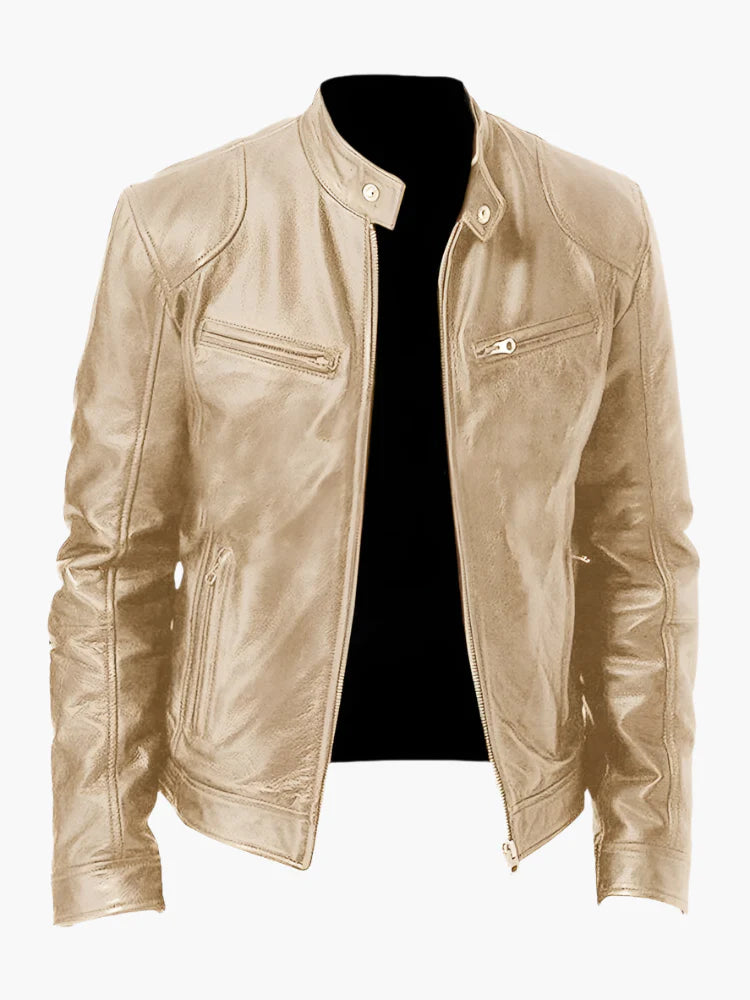 Men's Classic Biker Leather Jacket for Everyday Style and Versatility