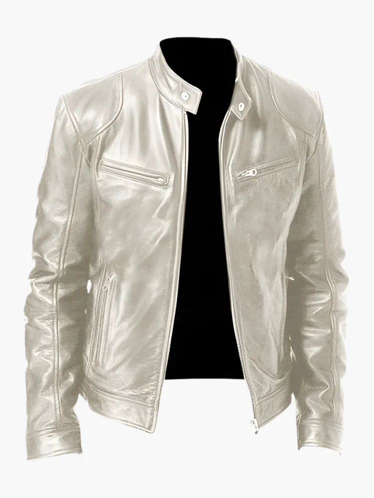 Men's Classic Biker Leather Jacket for Everyday Style and Versatility