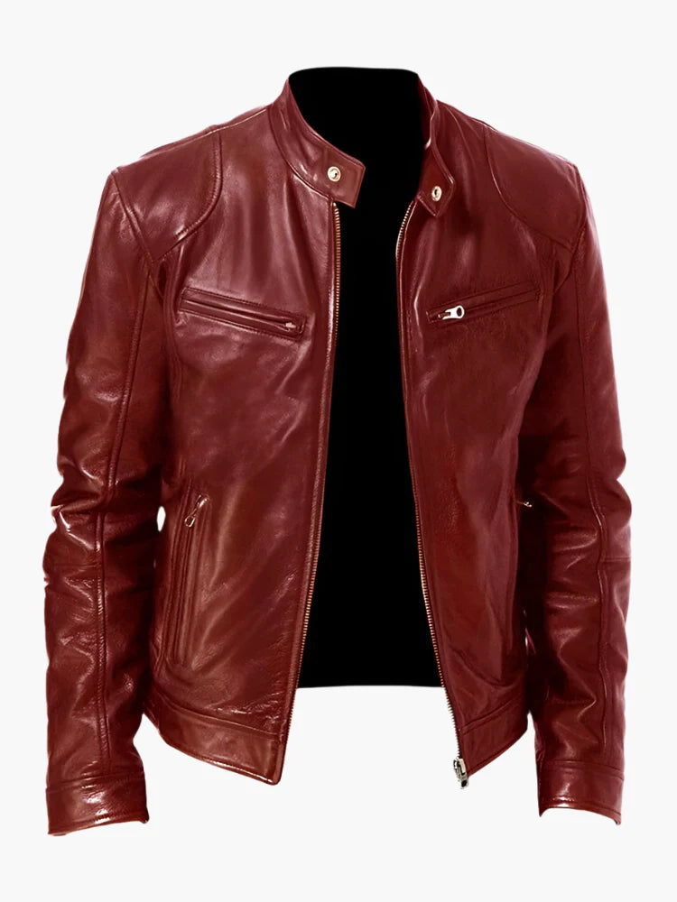 Men's Classic Biker Leather Jacket for Everyday Style and Versatility