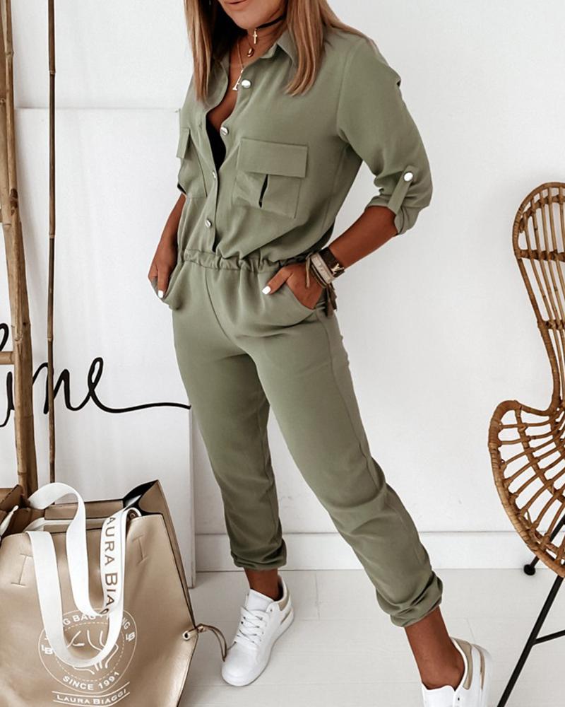 Women's Casual Utility Jumpsuit - Relaxed Fit Everyday Style