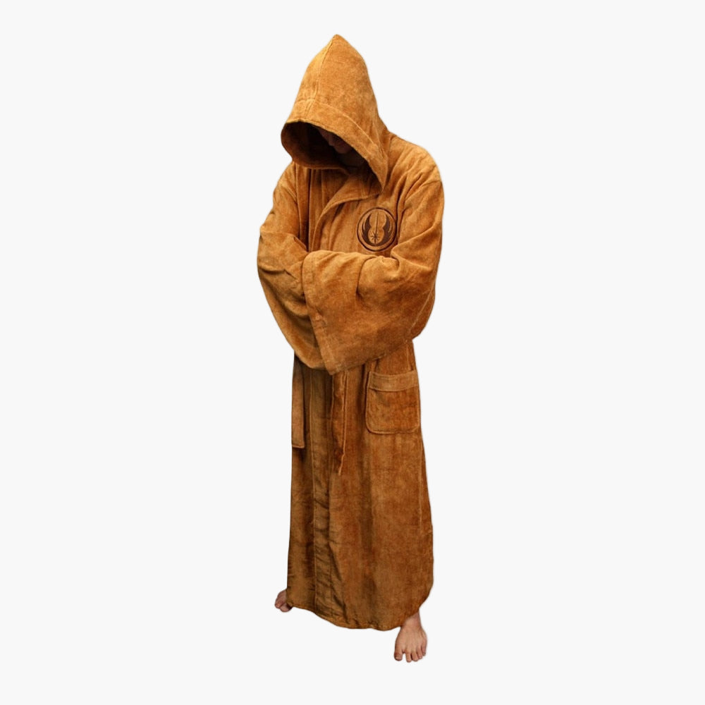 Men's Hooded Cosplay Bathrobe – Jedi & Sith Inspired Loungewear for Home and Costume