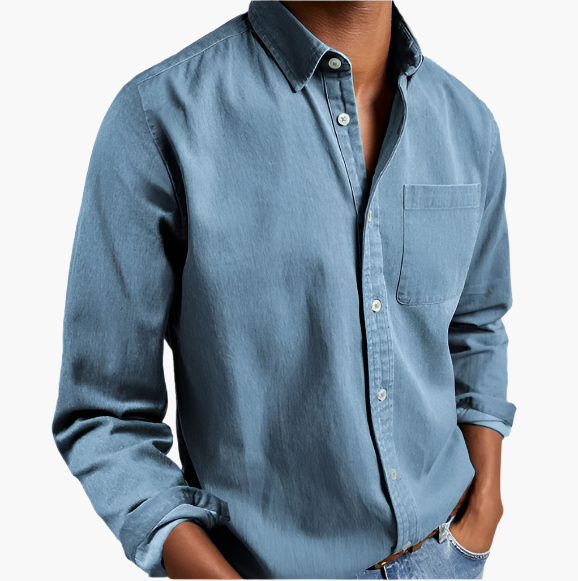 Men's Classic Casual Denim Shirt | Button-Down Everyday Style