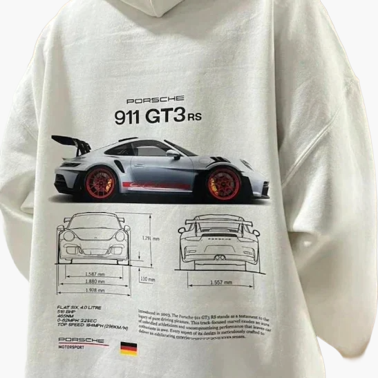 Men's Porsche 911 GT3 RS Graphic Racing Hoodie – Unisex Sportswear Pullover