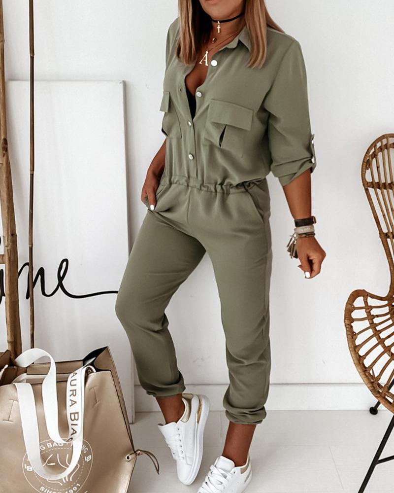 Women's Casual Utility Jumpsuit - Relaxed Fit Everyday Style