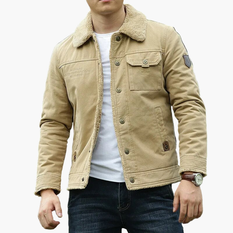 Men's Casual Outdoor Sherpa Collar Button-Up Jacket - Modern Urban Style