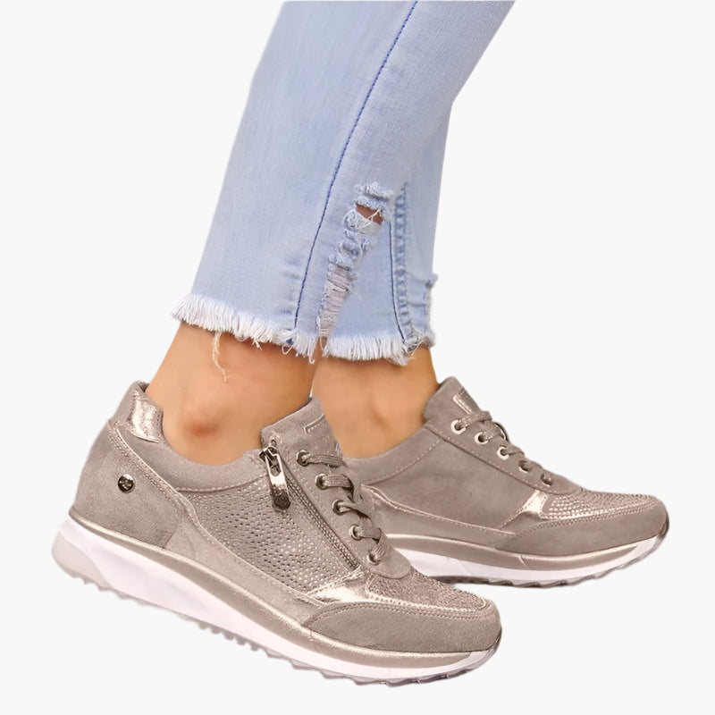 Women's Casual Orthopedic Breathable Zipper Sneakers for Everyday Comfort and Style
