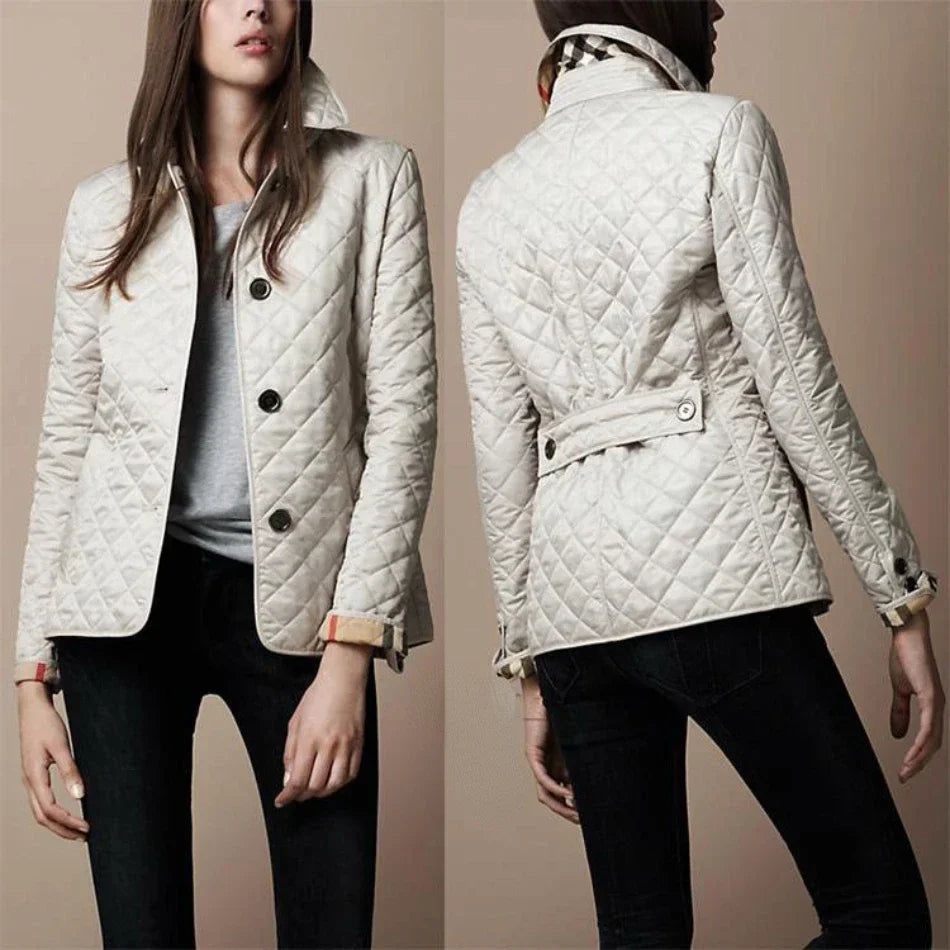 Women's Quilted Lightweight Jacket | Classic Diamond-Stitch Button-Up Outerwear