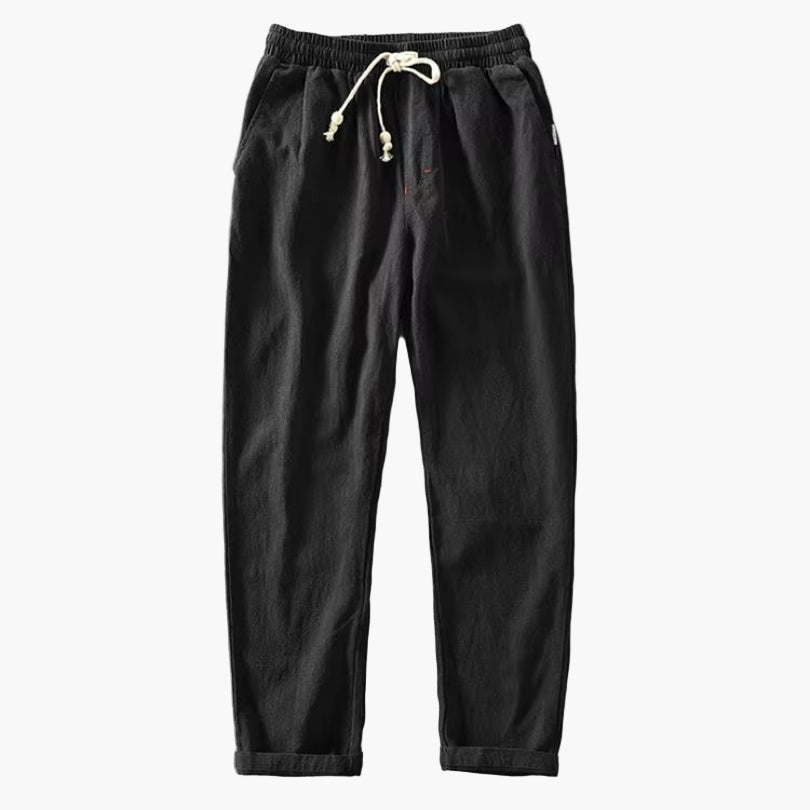 Men's Japan-Style Casual Drawstring Trousers for Travel and Everyday Wear