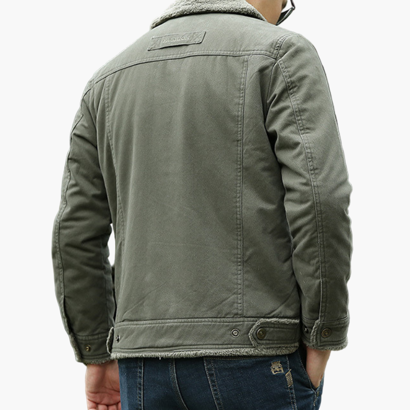 Men's Casual Outdoor Sherpa Collar Button-Up Jacket - Modern Urban Style