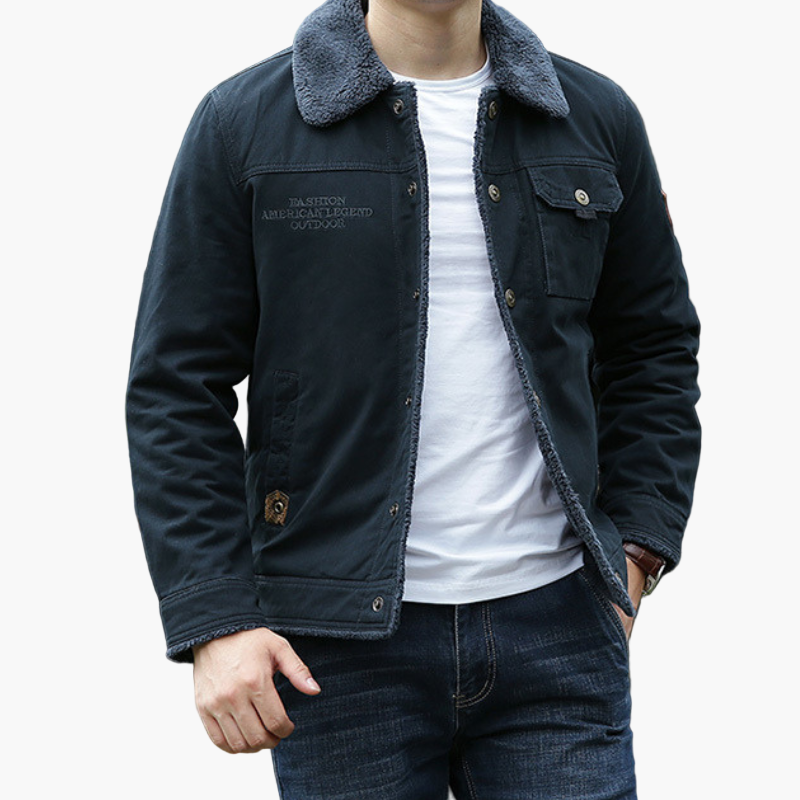 Men's Casual Outdoor Sherpa Collar Button-Up Jacket - Modern Urban Style