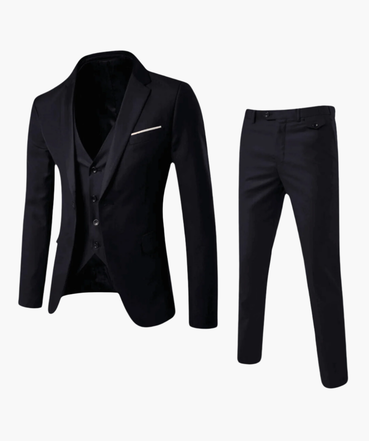 Men's Three-Piece Formal Slim Fit Suit with Vest – Ideal for Weddings and Business