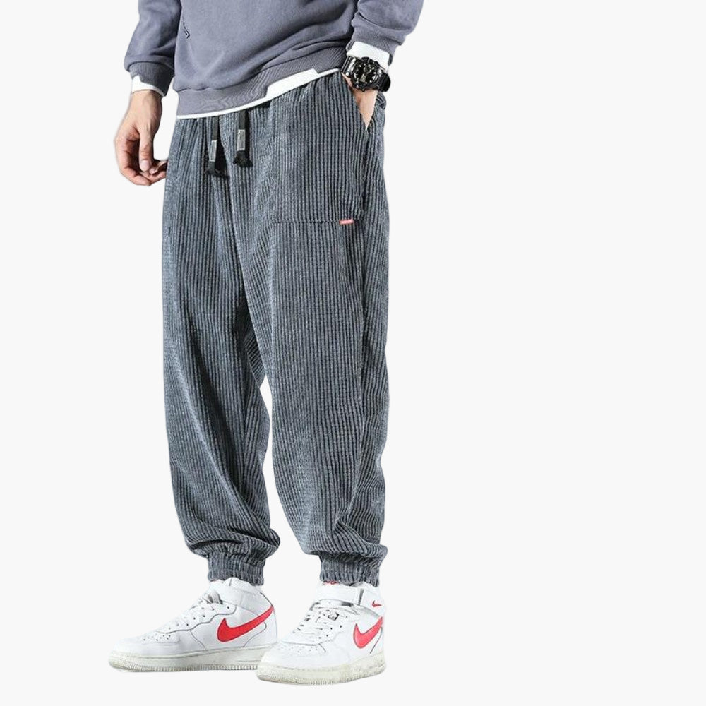 Men's Relaxed Fit Corduroy Sweatpants Casual Streetwear