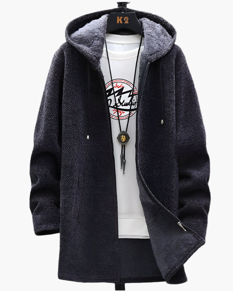 Men's Casual Hooded Fleece Jacket – Everyday Warmth and Style