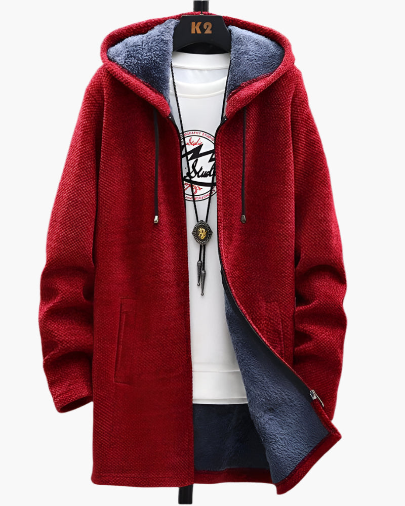 Men's Casual Hooded Fleece Jacket – Everyday Warmth and Style
