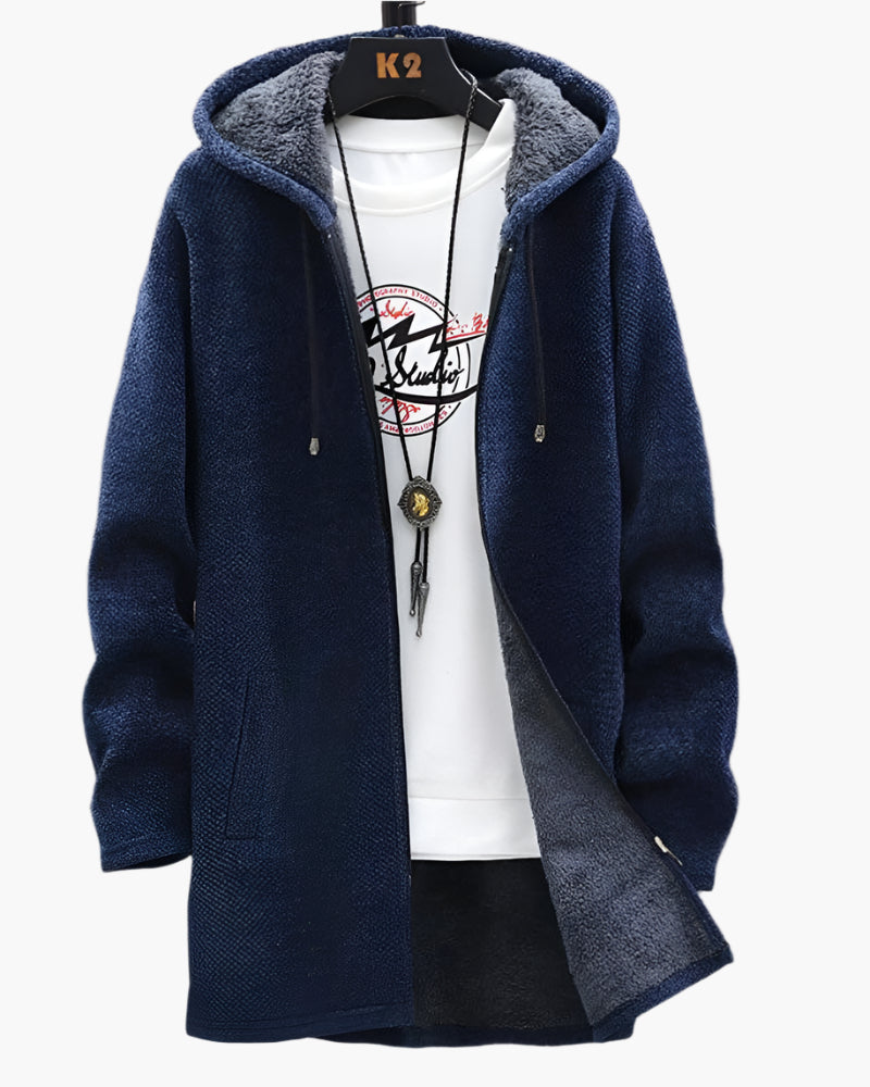 Men's Casual Hooded Fleece Jacket – Everyday Warmth and Style
