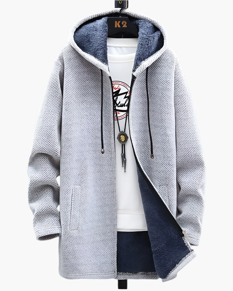 Men's Casual Hooded Fleece Jacket – Everyday Warmth and Style