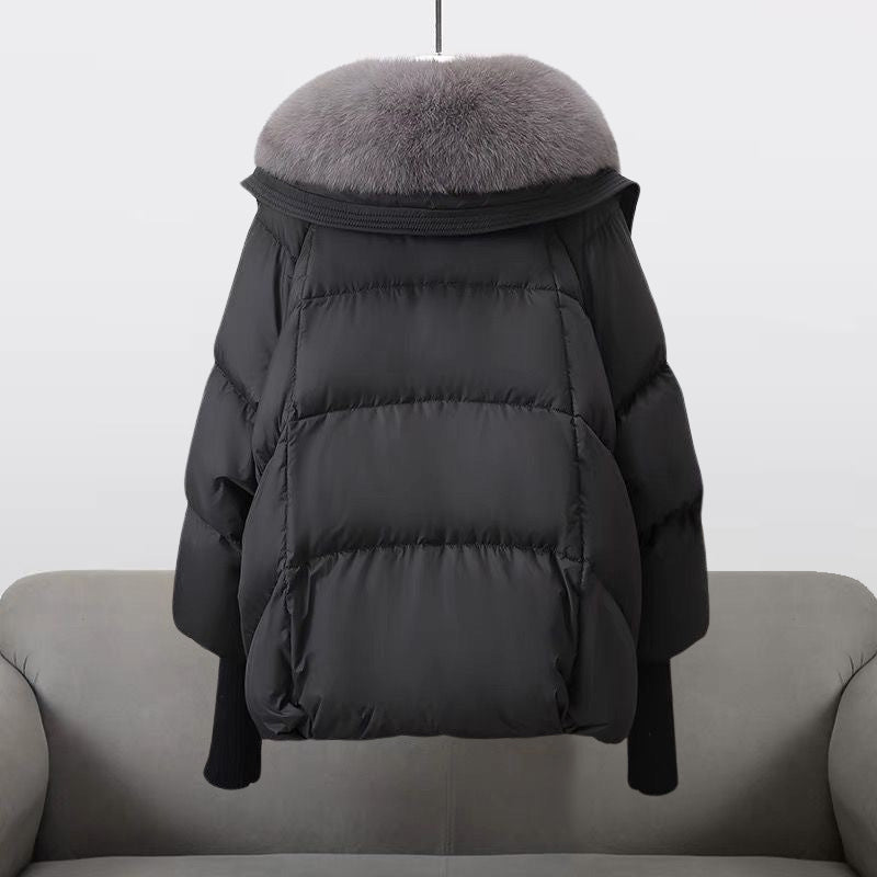 Women's Elegant Fur Collar Puffer Jacket Winter Fashion Windbreaker