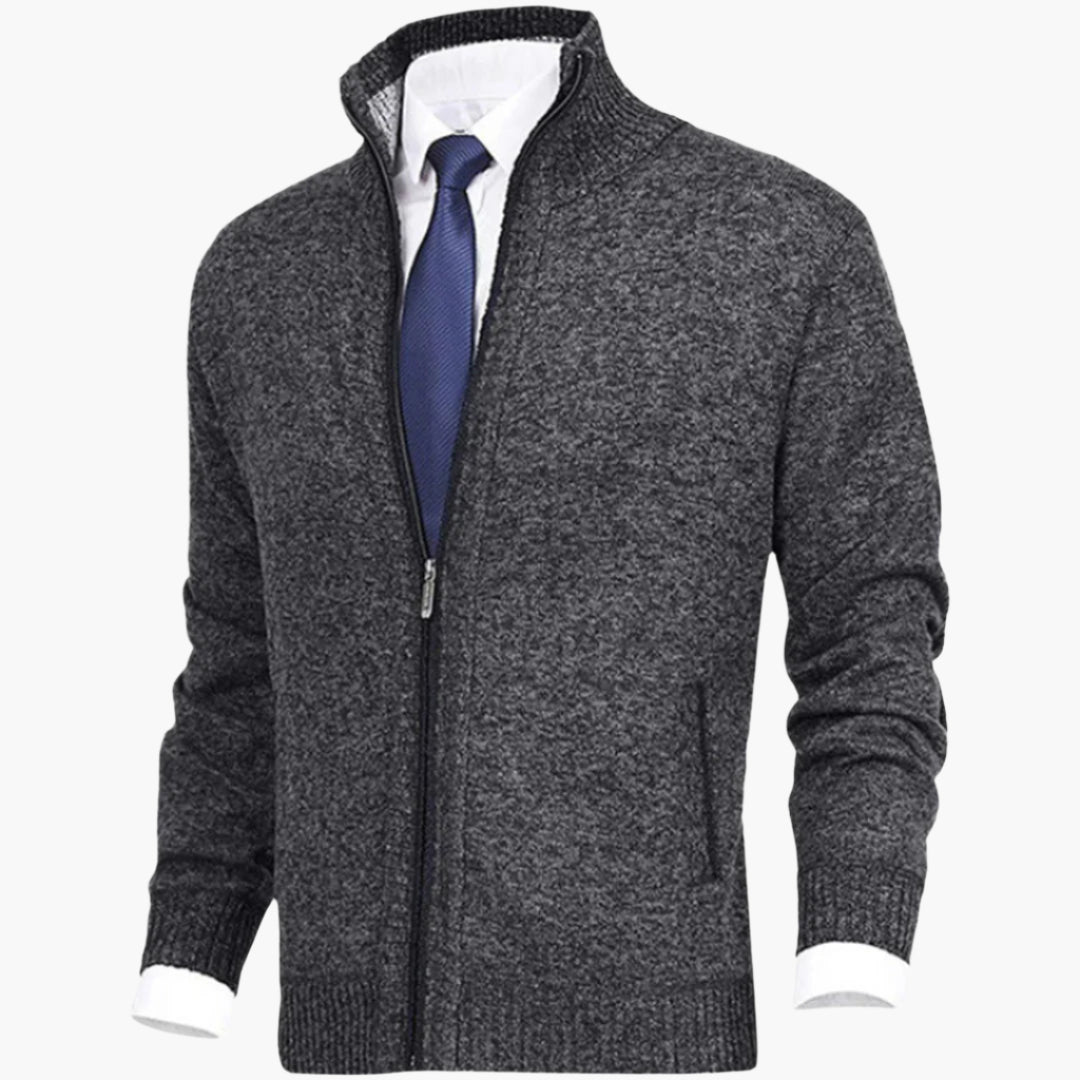 Men's Full-Zip Casual Knit Jacket for Versatile Everyday Style