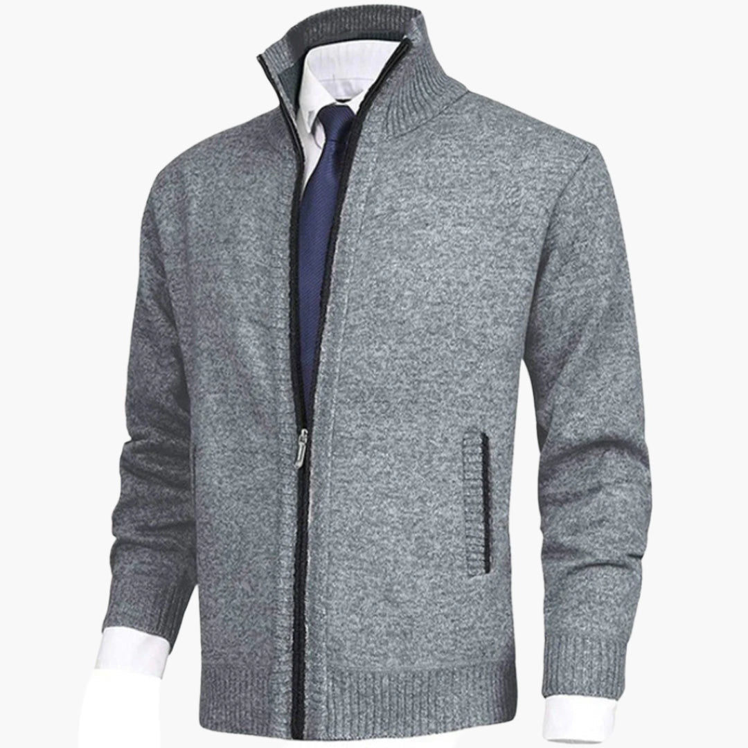 Men's Full-Zip Casual Knit Jacket for Versatile Everyday Style