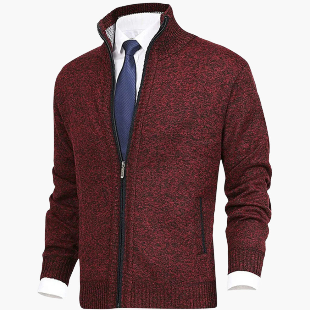 Men's Full-Zip Casual Knit Jacket for Versatile Everyday Style