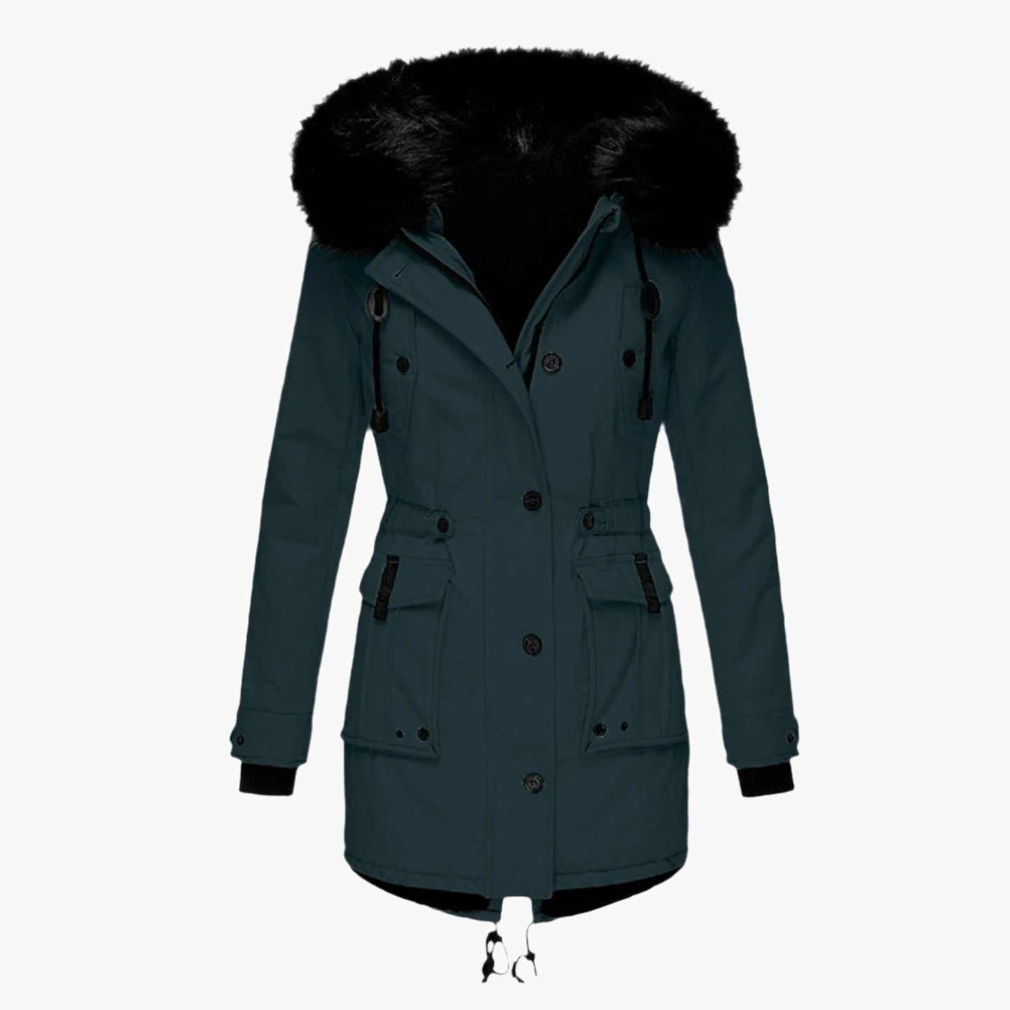 Women's Winter Parka Jacket with Faux Fur Hood – Elegant Outdoor Coat for Cold Weather