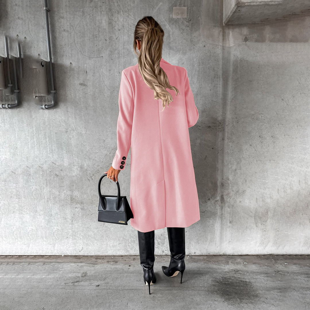 Women's Elegant Winter Coat Formal Long Double-Breasted Overcoat