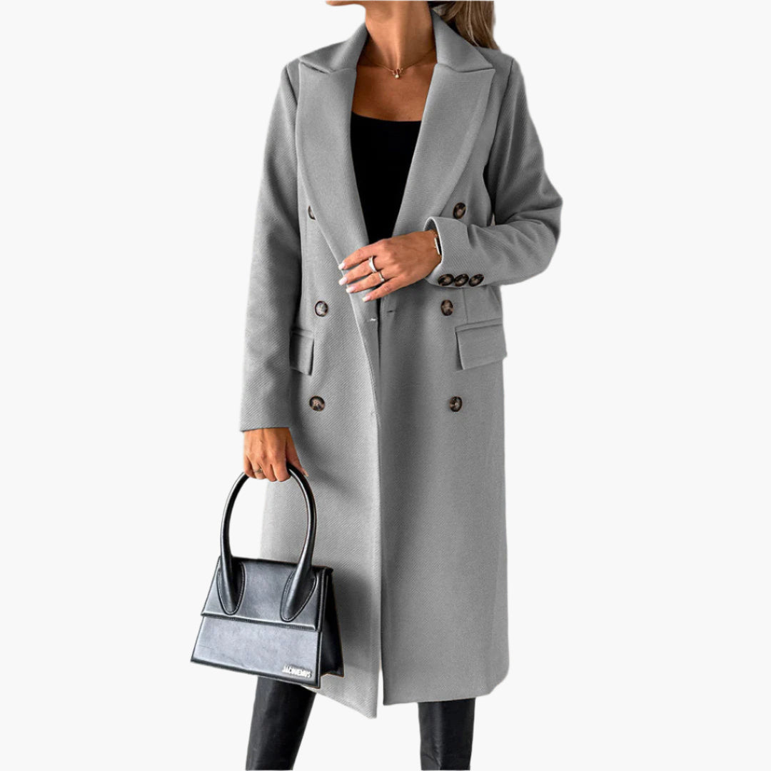 Women's Elegant Winter Coat Formal Long Double-Breasted Overcoat