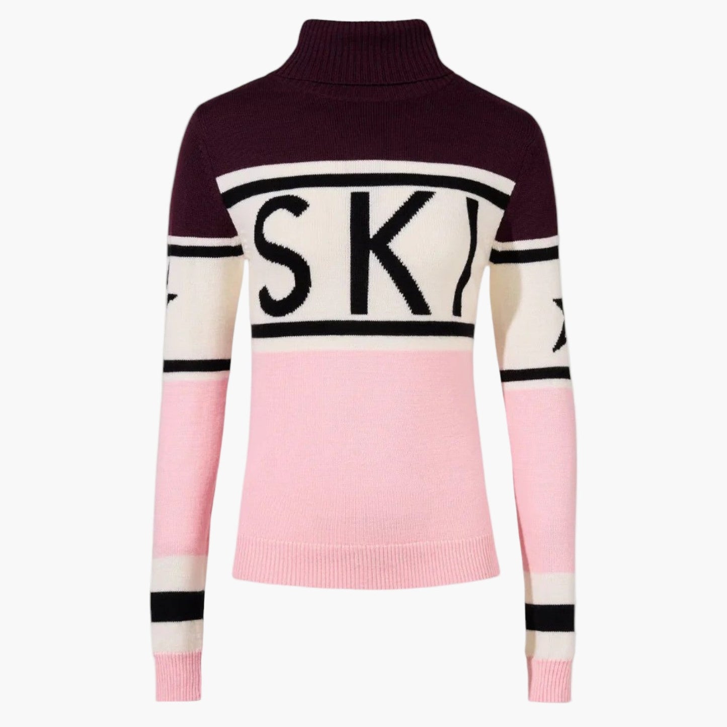 Women's Luxury Ski Turtleneck Sweater - Sporty Graphic Winter Knitwear
